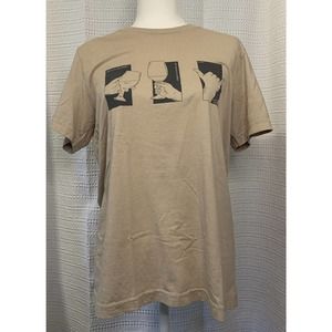 The Golden Pinapple Ashville NC Bar Tshirt "Cheers to the Sherry" beige Size L